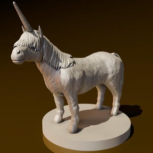 Dwarf Unicorn | DND Miniatures | DND Model | DungeonGuildMerchant | 32mmScale | No Assembly Required | 1 Piece | TTrpg Mini