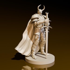 Human Male Fallen Paladin | DND Miniatures | DND Model | DungeonGuildMerchant | No Assembly Required | 1 Piece | TTrpg Mini