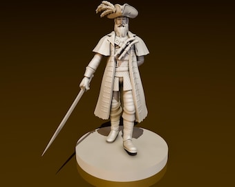 Männchen Piraten Kapitän | DND Miniaturen | DND Modell | DungeonGildenKaufmann | Keine Montage Erforderlich | 1Stück | TTrpg Mini
