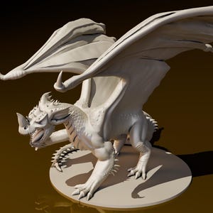 Ancient Blue Dragon Version 3 | DND Miniatures | DND Model | DungeonGuildMerchant | No Assembly Required | 1 Piece | TTrpg Mini