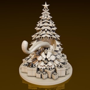 Christmas Tree Mimic | DND Miniatures | DND Model | DungeonGuildMerchant | No Assembly Required | 1 Piece | TTrpg Mini
