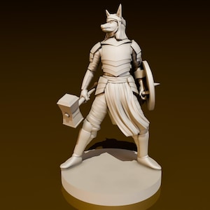 Khenra Cleric Paladin of the Hammer | DND Miniatures | DND Model | DungeonGuildMerchant | No Assembly Required | TTrpg Mini