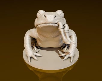 Giant Toad Eating Adventurer | DND Miniatures | DND Model | DungeonGuildMerchant | No Assembly Required | 1 Piece | TTrpg Mini