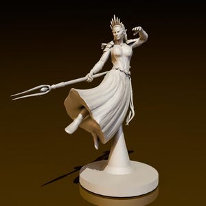 Elf Female Sorcerer Floating | DND Miniatures | DND Model | DungeonGuildMerchant | No Assembly Required | 1 Piece | TTrpg Mini