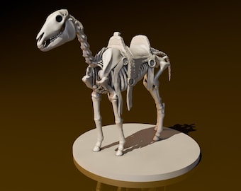 Caballo de guerra esqueleto / Miniaturas DND / Modelo DND / DungeonGuildMerchant / No requiere ensamblaje / 1 pieza / Miniatura de rol de rol