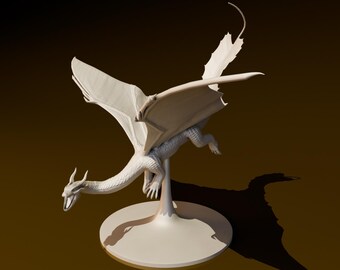 Adult Copper Dragon Flying | DND Miniatures | DND Model | DungeonGuildMerchant | No Assembly Required | 1 Piece | TTrpg Mini