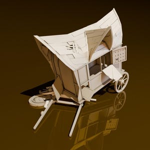 廃墟となった市場のカート | DND ミニチュア | DND モデル | ダンジョンギルド商人 | 組み立て不要 | 1 個 | TTrpg ミニ