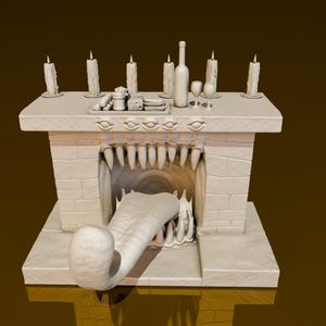 Fireplace Mimic | DND Miniatures | DND Model | DungeonGuildMerchant | No Assembly Required | 1 Piece | TTrpg Mini