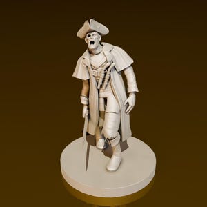 Zombie Pirate Captain | DND Miniatures | DND Model | DungeonGuildMerchant | No Assembly Required | 1 Piece | TTrpg Mini
