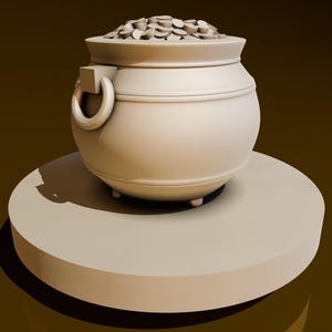 Pot of Gold Mimic in Hiding | DND Miniatures | DND Model | DungeonGuildMerchant | 32mmScale | No Assembly Required | 1 Piece | TTrpg Mini