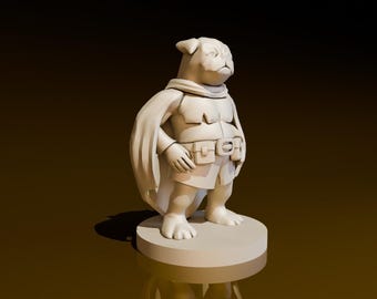 Pug Folk Adventurer | DND Miniatures | DND Model | DungeonGuildMerchant | No Assembly Required | 1 Piece | TTrpg Mini