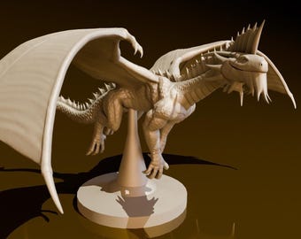 Silver Dragon Wyrmling Flying | DND Miniatures | DND Model | DungeonGuildMerchant | No Assembly Required | 1 Piece | TTrpg Mini
