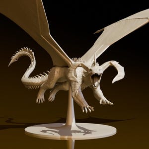 Adult Black Dragon | DND Miniatures | DND Model | DungeonGuildMerchant | No Assembly Required | 1 Piece | TTrpg Mini