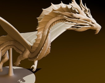 Dragón Dorado Antiguo Volador / Miniaturas DND / Modelo DND / DungeonGuildMerchant / No requiere ensamblaje / 1 pieza / Miniatura de rol de rol