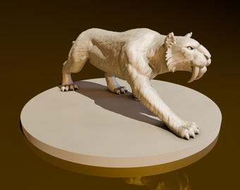 Tigre Dientes de Sable / Miniaturas DND / Modelo DND / DungeonGuildMerchant / No requiere ensamblaje / 1 pieza / Miniatura de rol de rol