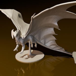 Ancient Brass Dragon Flying | DND Miniatures | DND Model | DungeonGuildMerchant | No Assembly Required | 1 Piece | TTrpg Mini