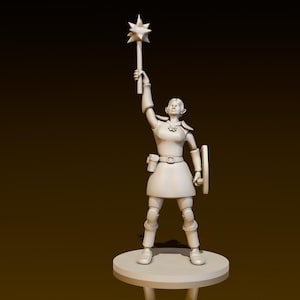 Female Sun Cleric Paladin | DND Miniatures | DND Model | DungeonGuildMerchant | No Assembly Required | 1 Piece | TTrpg Mini