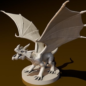 Blue Dragon Wyrmling | DND Miniatures | DND Model | DungeonGuildMerchant | No Assembly Required | 1 Piece | TTrpg Mini