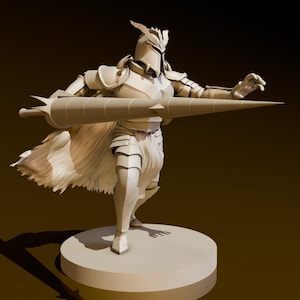 Human Male Fallen Paladin with Lance | DND Miniatures | DND Model | DungeonGuildMerchant | No Assembly | 1 Piece | TTrpgMini