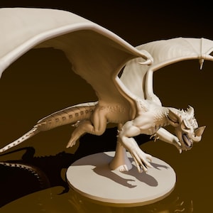 Adult Blue Dragon Version 2 | DND Miniatures | DND Model | DungeonGuildMerchant | No Assembly Required | 1 Piece | TTrpg Mini