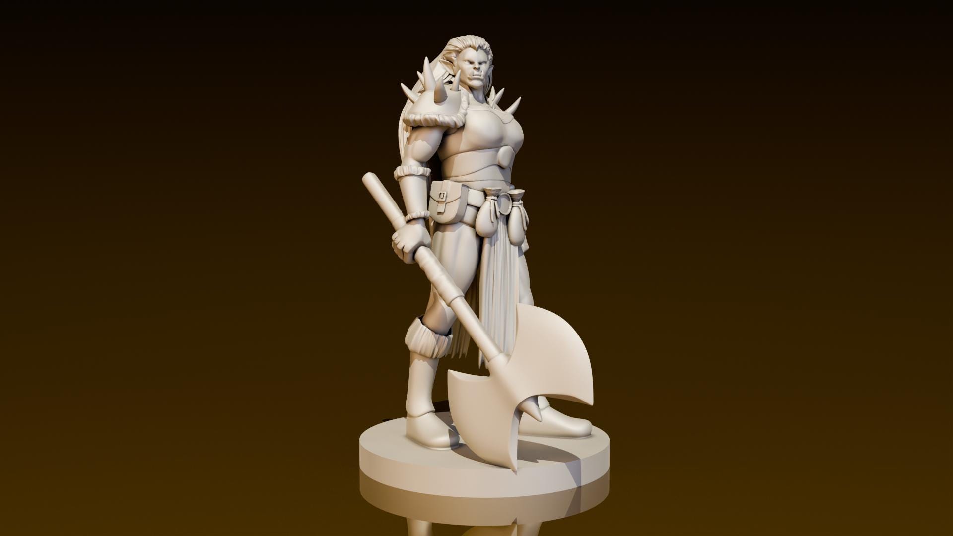 Orc Warrior Female | DND Miniatures | DND Model | DungeonGuildMerchant | No Assembly Required | 1 Piece | TTrpg Mini