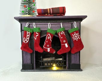 1:12 Dollhouse miniature handmade Christmas Stocking, House Decor