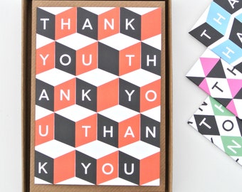 Tessellating Thank You Cards - Mixed Boxed Set of 8