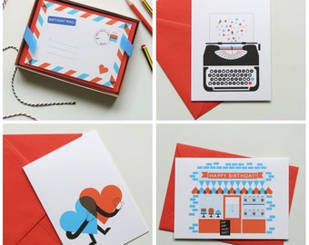 Red, White & Blue / Love and Birthdays - Birthday, Love and Valentines Cards - 4 amazing designs to choose from!