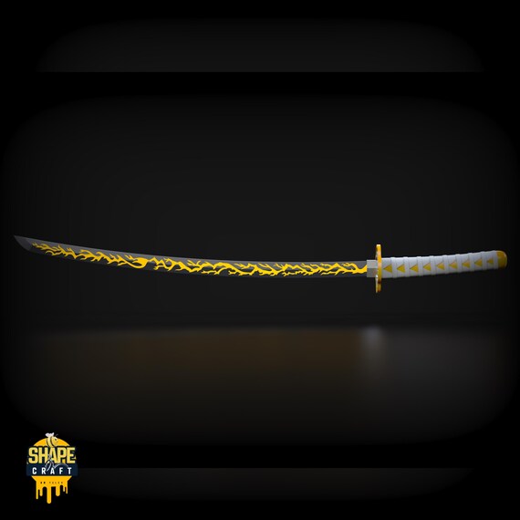 Demon Anime Slayer Zenitsu Katana STL – 3D Printable Real Size