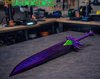 True Night's Edge STL-fil – Terraria Sword 3D-modell - Pixealart Sword Design Fan Art