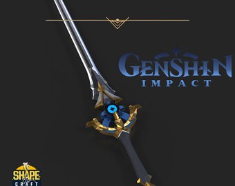 Cinnabar Spindle STL från Genshin Impact – Anime Prop Sword 3D-fil i verklig storlek