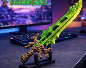 Terra Blade STL-fil – Terraria Sword 3D-modell - Pixelart Sword Design Fan Art