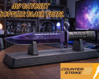 CS2 M9 Bajonett STL-fil Doppler Black Pearl Fan Art - Spelkniv 3D-modell - Skrivbordsdisplayreplika