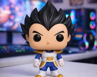 Dragon Ball Z Vegeta Funko Style Figur STL - Anime samlarfigur Chibi - 3D-utskrivbar displaymodellfil