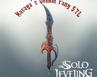 Solo Leveling Kasagas Venom Fang STL - 3D-utskrivbar anime dolkprop fan art