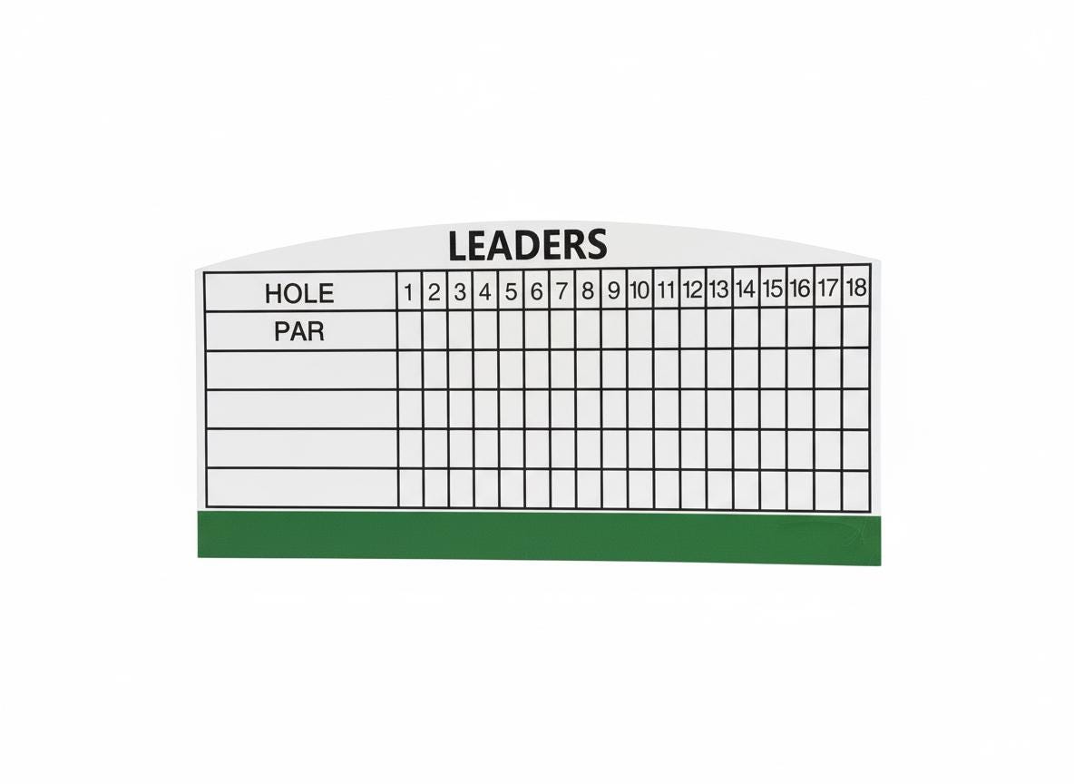 Golf Scoreboard Wall Sign – Augusta Style Magnetic Leaderboard for
