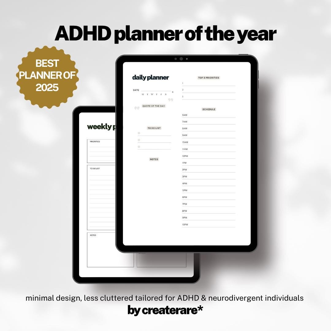 ADHD Planner Bundle Neurodivergent Daily Weekly Monthly Planner ...