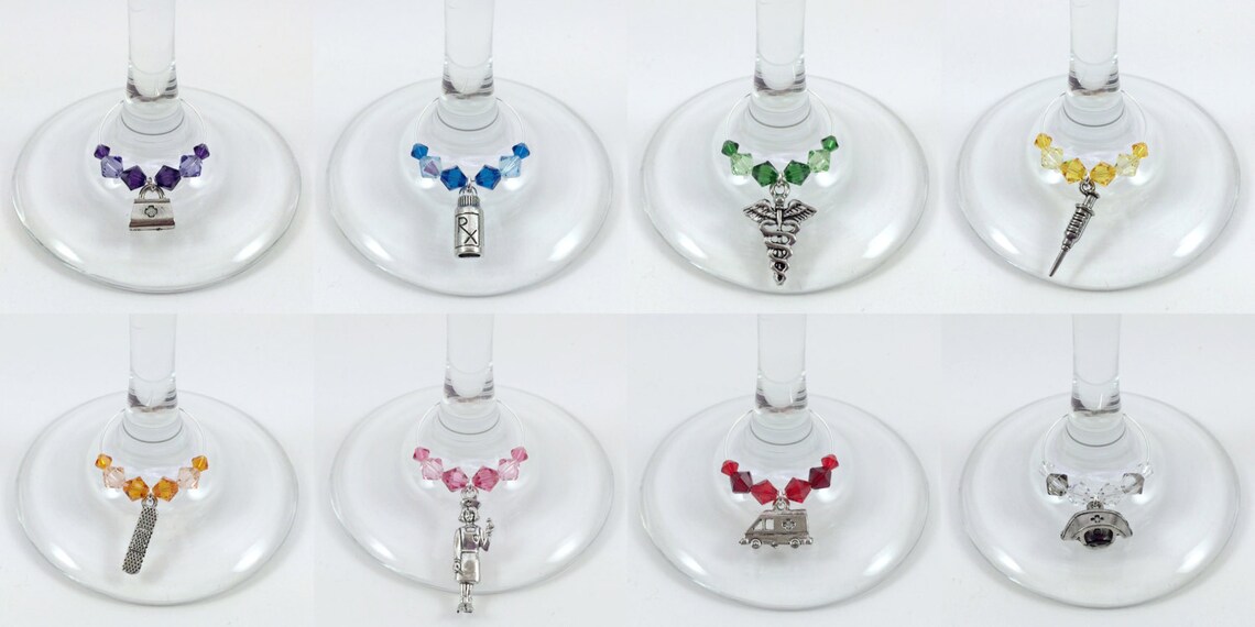 Nurse Medical Wine Charms Stemware Cocktail Charms Etsy