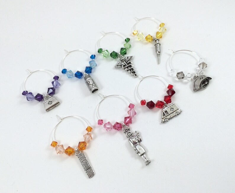 Nurse Medical Wine Charms Stemware Cocktail Charms Etsy