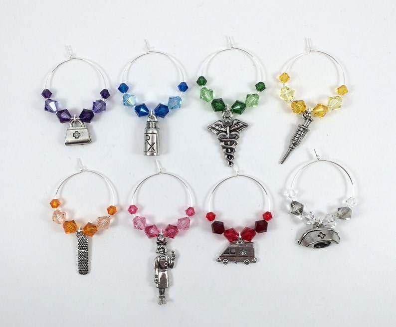 Nurse Medical Wine Charms Stemware Cocktail Charms Etsy