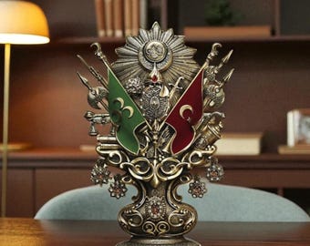 Ottoman Empire Army Statue: Turkish Islamic Home Decor, Coat of Arms Ottoman Tughra Ornament, Cultural Gift