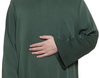 Jubba de oración sencillo para hombres: Thobe islámico de cuello alto