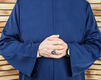 Simple Prayer Jubba For Muslim Men | Band Collar Prayer Robe, Thobe | Thawb, Galabia For Men | Mens Arab Outfits