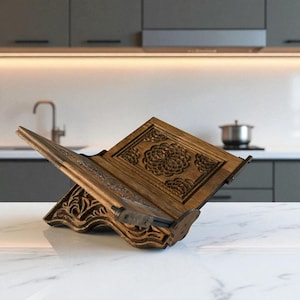 Portable Wooden Book Stand, Cookbook Holder, Reading Table, Quran Stand, Bible Stand  Laptop & Tablet Stand, Dictionary and Notebook Support