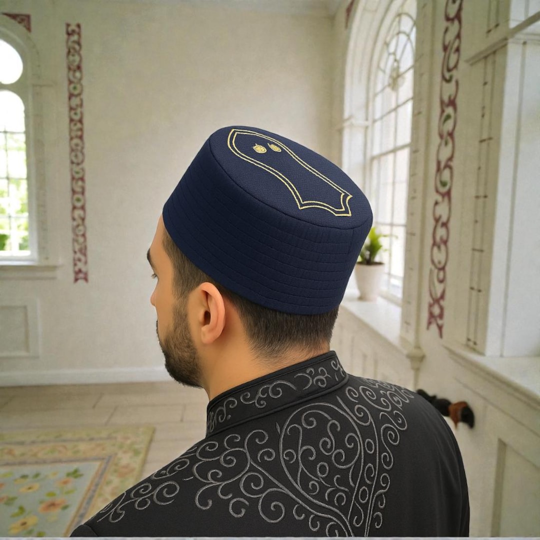 Islamic Kufi Cap for Men: Muslim Prayer Hat, Lightweight Taqiyah ...