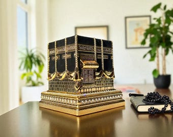 Islamic Home Decor Kaaba Replica:  Muslim Hajj Umrah Gift with Crystal Ornament