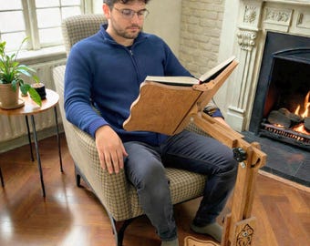 Soporte ajustable para el Corán, atril para el Corán, soporte para libros de gran tamaño, soporte para libros abiertos, atril para diccionarios y música, atril de madera resistente para libros