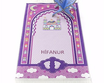 Personalized Kids Prayer Rug: Islamic Gift for Boys and Girls, Child Rug, Learning Salah