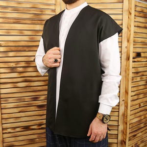 Giacca senza maniche per uomini musulmani: gilet per abbigliamento esterno islamico, stile derviscio, abbigliamento Eid Sufi