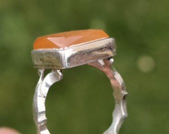Bague en argent Sharaf Al-Shams Agate Stone